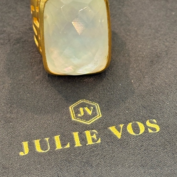 Retired Julie Vos iridescent crystal ring EUC - Picture 8 of 11